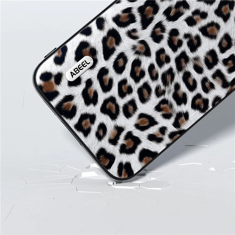 ABEEL Für Samsung Galaxy S23 FE Leopard Textur Handyhülle PU Leder+TPU+PC Stoßfest - Silber