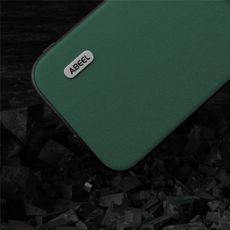ABEEL Phone Case for Samsung Galaxy A54 5G Silky Feeling Cowhide Leather Coated PC+TPU Back Cover - Green
