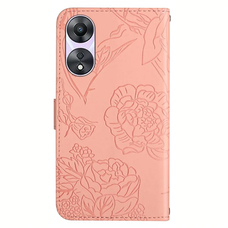 Чехол-книжка HT03 Stand Phone для Oppo A78 4G с напечатанным кожаным кошельком - розовый