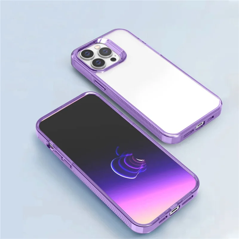 For iPhone 15 Plus HD Clear Case Anti-Scratch Smartphone Shell TPU+PC Phone Cover - Black