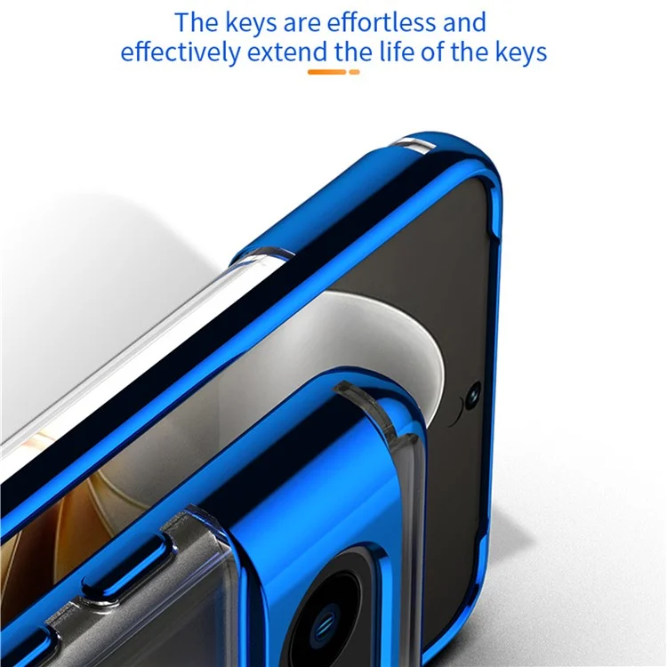 For Google Pixel 8 Electroplating TPU Phone Case Ring Kickstand Anti-drop Cover - Blue