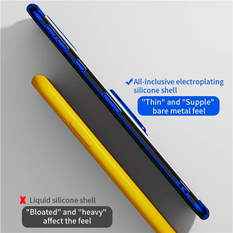 For Google Pixel 8 Electroplating TPU Phone Case Ring Kickstand Anti-drop Cover - Blue