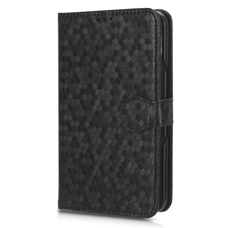 Per Google Pixel Fold Wallet Phone Shell PU Leather Stand Case Imprinted Dot Pattern Phone Cover - Nero