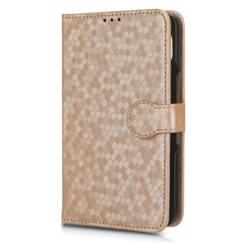 For Google Pixel Fold Wallet Phone Shell PU Leather Stand Case Imprinted Dot Pattern Phone Cover - Rose Gold