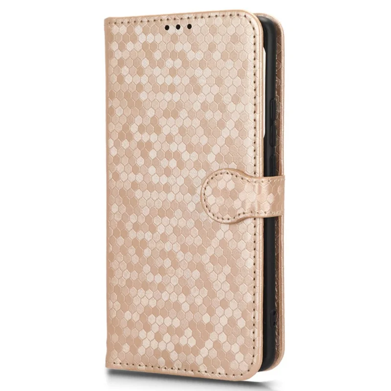 Für Nokia C110 Geprägtes Punktmuster Wallet Shell PU-Leder Ständer Telefonhülle - Roségold