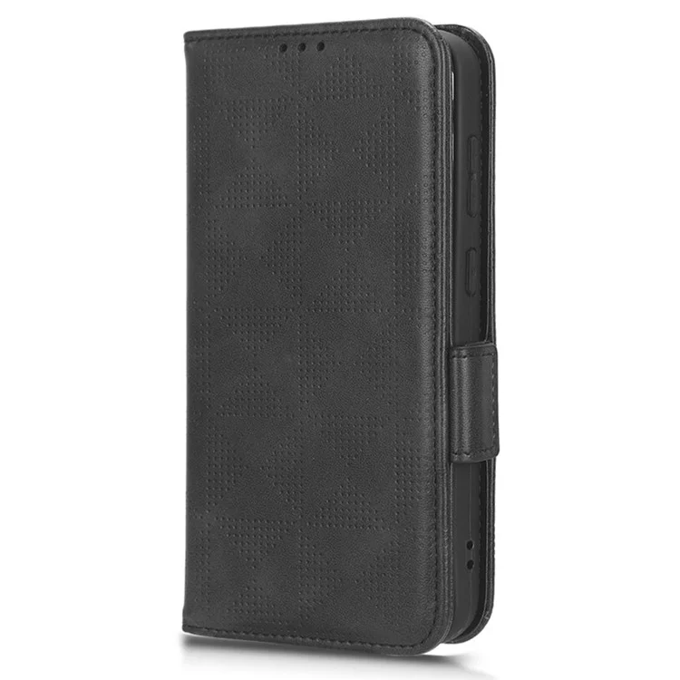 Для Samsung Galaxy S23 FE Чехол-книжка для телефона с имитацией треугольника PU кожа, чехол-кошелек со стойкой - черный