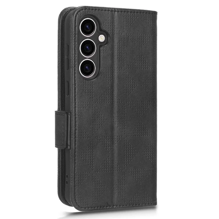 Для Samsung Galaxy S23 FE Чехол-книжка для телефона с имитацией треугольника PU кожа, чехол-кошелек со стойкой - черный