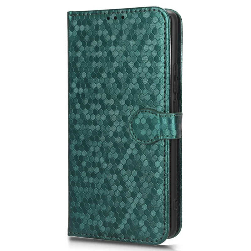 For Samsung Galaxy S23 FE Phone Wallet Case Dot Imprinted Stand PU Leather Cover - Green