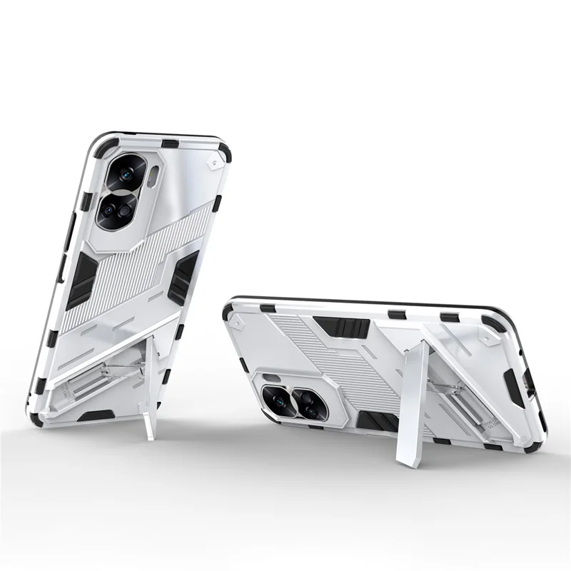 For Honor 90 Lite 5G / X50i 5G Drop Protection Phone Case Kickstand PC+TPU Back Cover - White