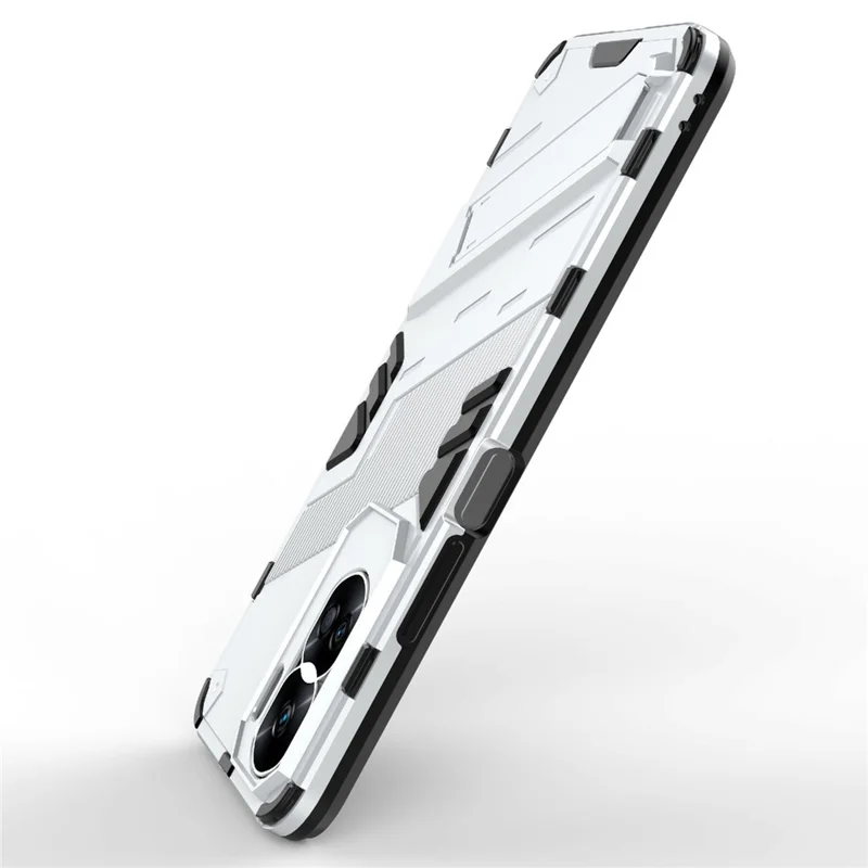 For Honor 90 Lite 5G / X50i 5G Drop Protection Phone Case Kickstand PC+TPU Back Cover - White