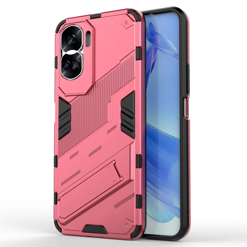 For Honor 90 Lite 5G / X50i 5G Drop Protection Phone Case Kickstand PC+TPU Back Cover - Rose