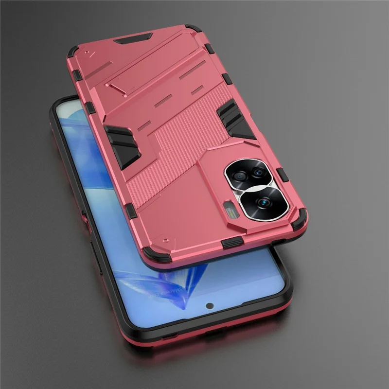 For Honor 90 Lite 5G / X50i 5G Drop Protection Phone Case Kickstand PC+TPU Back Cover - Rose