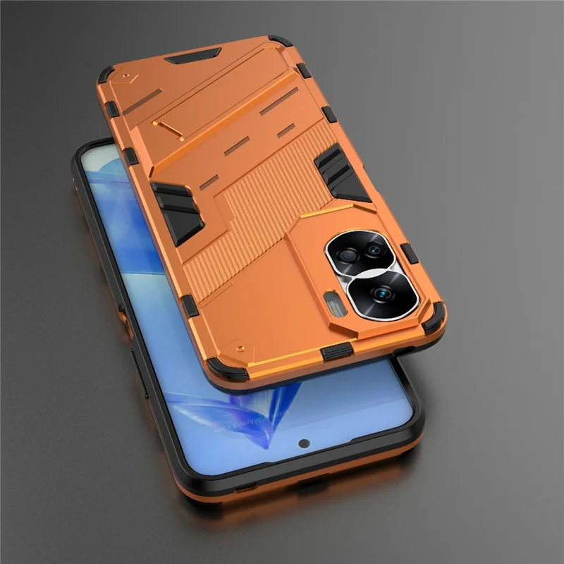 For Honor 90 Lite 5G / X50i 5G Drop Protection Phone Case Kickstand PC+TPU Back Cover - Orange