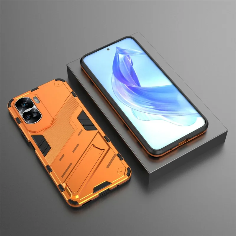 For Honor 90 Lite 5G / X50i 5G Drop Protection Phone Case Kickstand PC+TPU Back Cover - Orange