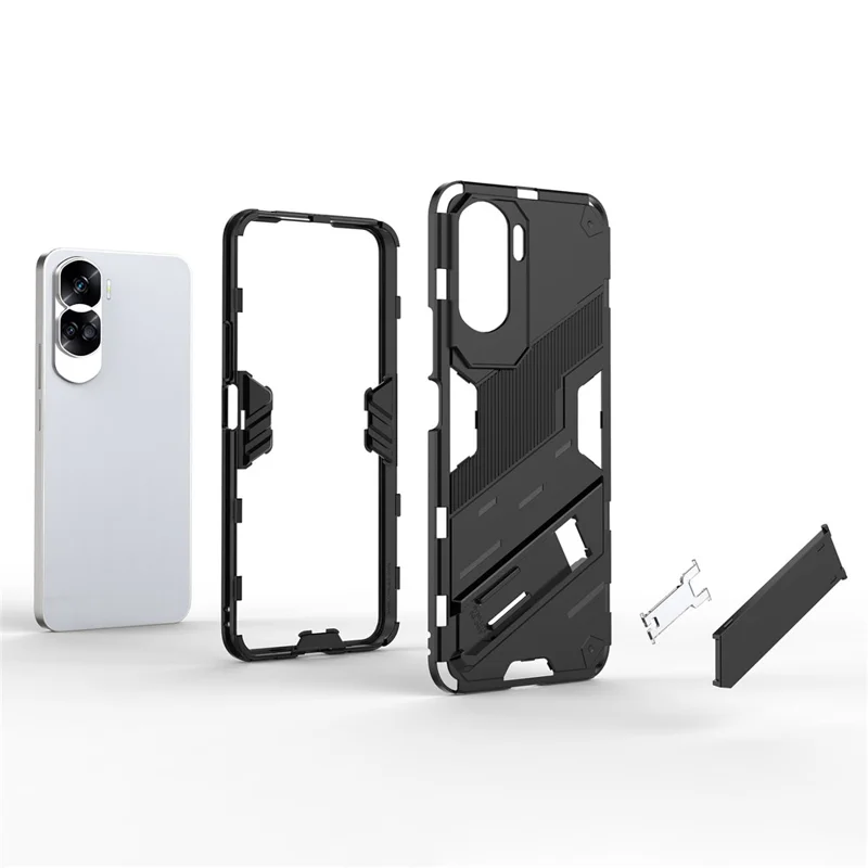 For Honor 90 Lite 5G / X50i 5G Drop Protection Phone Case Kickstand PC+TPU Back Cover - Orange