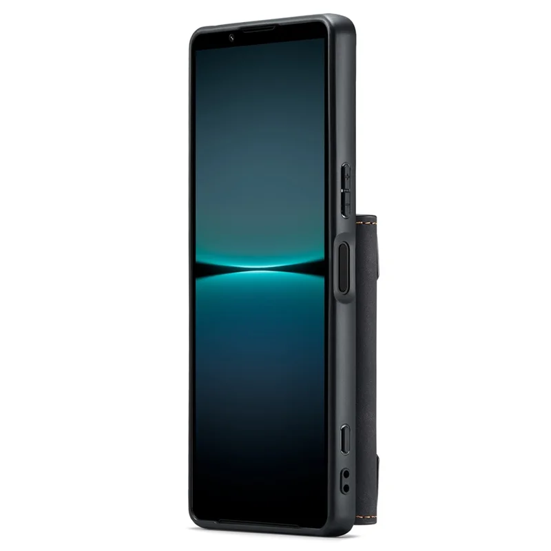 DG.MING M2 Series for Sony Xperia 1 V Magnetic Wallet Phone Case PU+PC+TPU Kickstand Phone Cover - Black