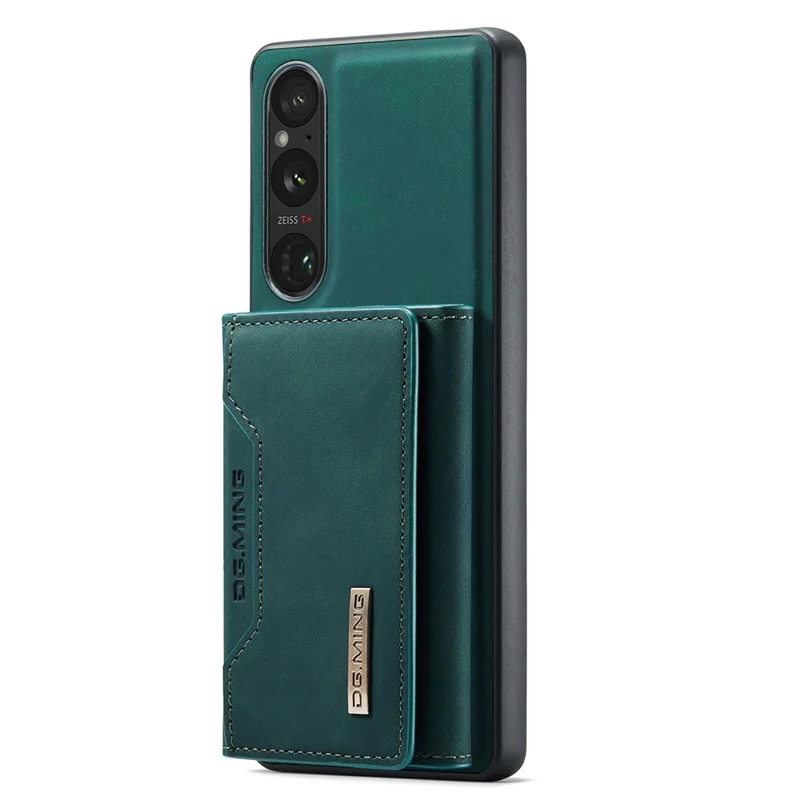 DG.MING M2 Series pour Sony Xperia 1 V Étui de téléphone portefeuille magnétique PU+PC+TPU avec support - Vert