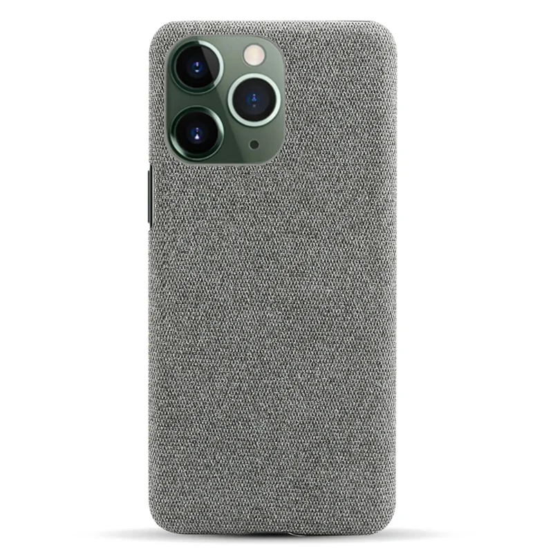 For iPhone 15 Pro Max Cloth+Hard PC Non-Slip Smartphone Case Shockproof Shell Protective Phone Cover - Grey