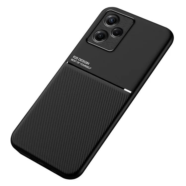 Чехол для телефона Infinix Hot 30i X669, из искусственной кожи+ТПУ+ПК с нанесенными линиями, с встроенным магнитным держателем, металлическая пластина - черный
