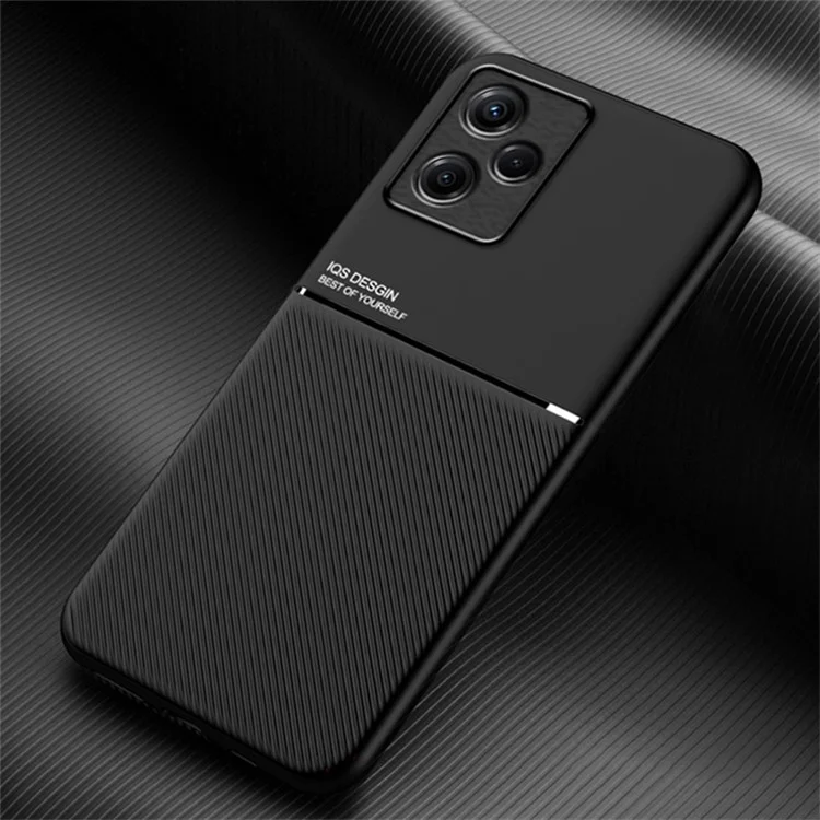Чехол для телефона Infinix Hot 30i X669, из искусственной кожи+ТПУ+ПК с нанесенными линиями, с встроенным магнитным держателем, металлическая пластина - черный