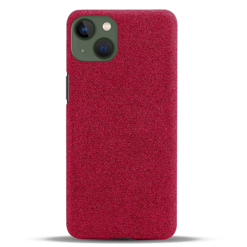 For iPhone 15 Cell Phone Case Shockproof Shell Anti-Dust Cloth+Hard PC Phone Cover - Red