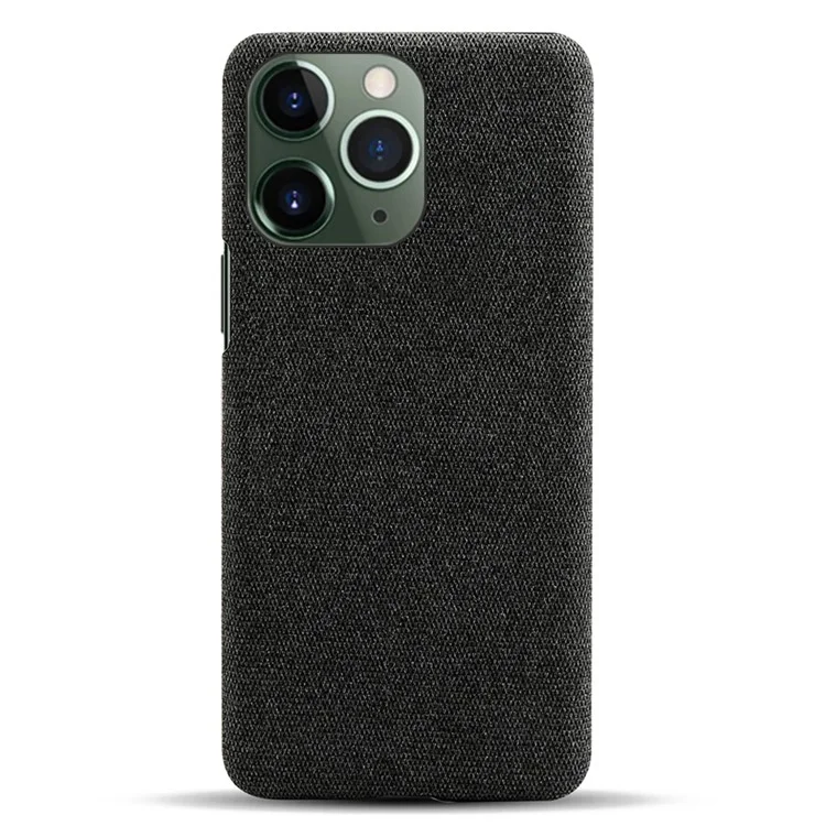 For iPhone 15 Pro Non-Slip Case Cloth+Hard PC Shockproof Shell Protective Phone Cover - Black