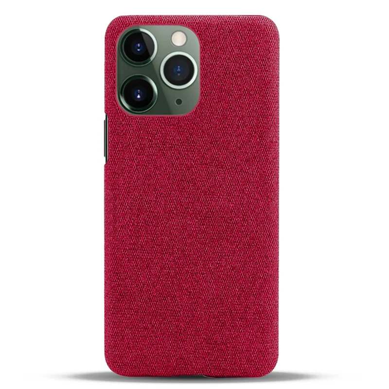 For iPhone 15 Pro Non-Slip Case Cloth+Hard PC Shockproof Shell Protective Phone Cover - Red