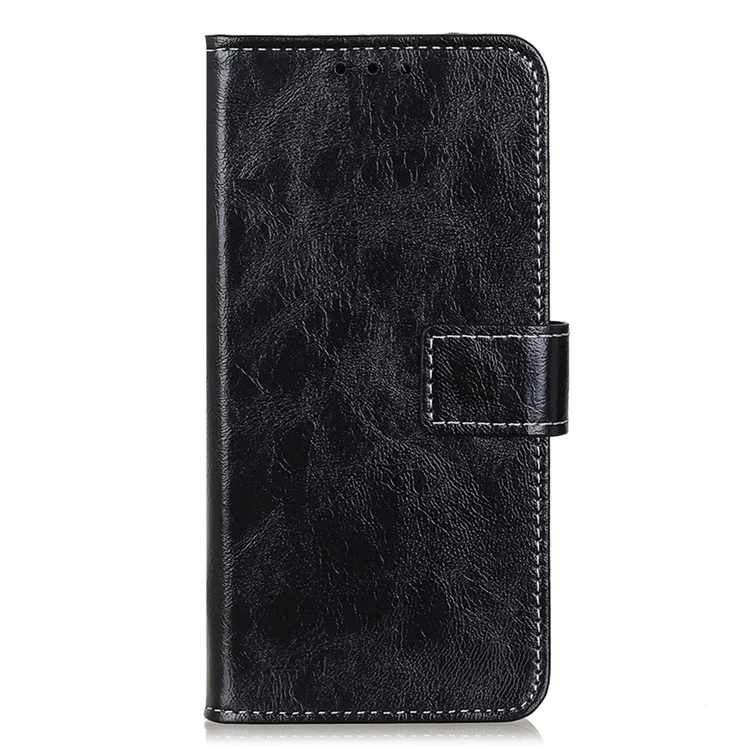 For OnePlus Nord CE3 5G Wallet Leather Phone Case Retro Crazy Horse Texture Stand Phone Cover - Black