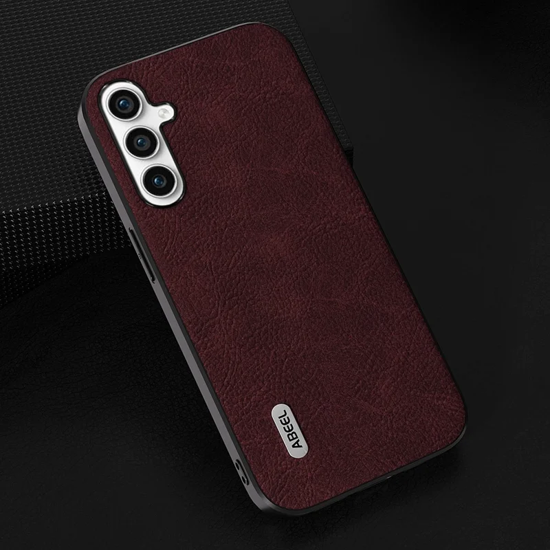 ABEEL Custodia per Samsung Galaxy M54 5G / F54 5G, Pelle PU+PC+TPU Texture Litchi - Rosso Porpora