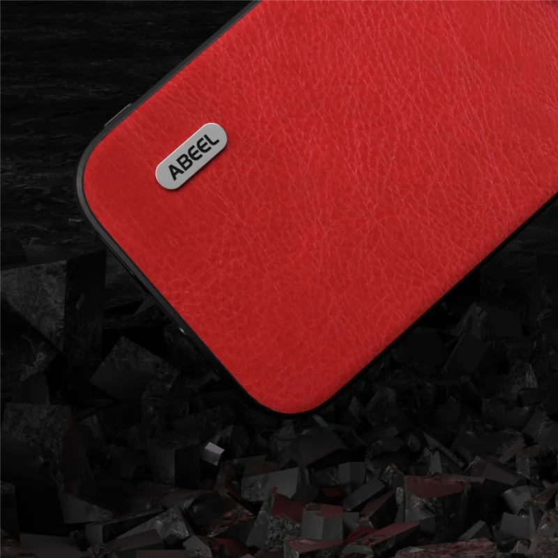 ABEEL For Samsung Galaxy A54 5G Leather Coated TPU+PC Case Litchi Texture Retro Phone Back Cover - Red