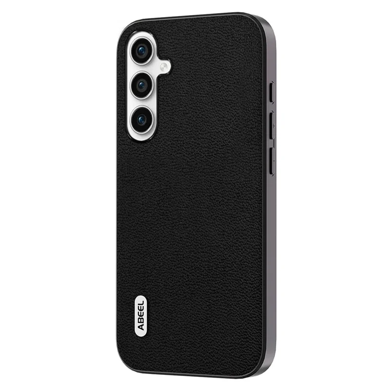ABEEL Для чехла для телефона Samsung Galaxy A54 5G Genuine Cow Leather Coated PC+TPU Litchi Texture Non-Slip Cover - Black