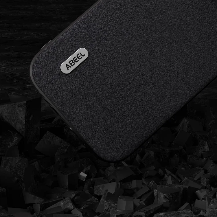 ABEEL Für Samsung Galaxy A54 5G Schutzabdeckung Nappa-Struktur Echtes Rindsleder + PC + TPU Handyhülle - Schwarz
