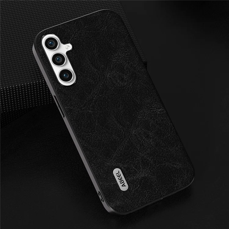 ABEEL Para Samsung Galaxy A34 5G Capa de Telefone Textura de Litchi Couro PU+PC+TPU Anti-queda - Preto