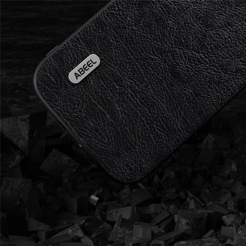 ABEEL para Samsung Galaxy A24 4G (162.1 x 77.6 x 8.3mm) Caso de teléfono retro de cuero PU con revestimiento de TPU+PC y textura de lichí - Negro