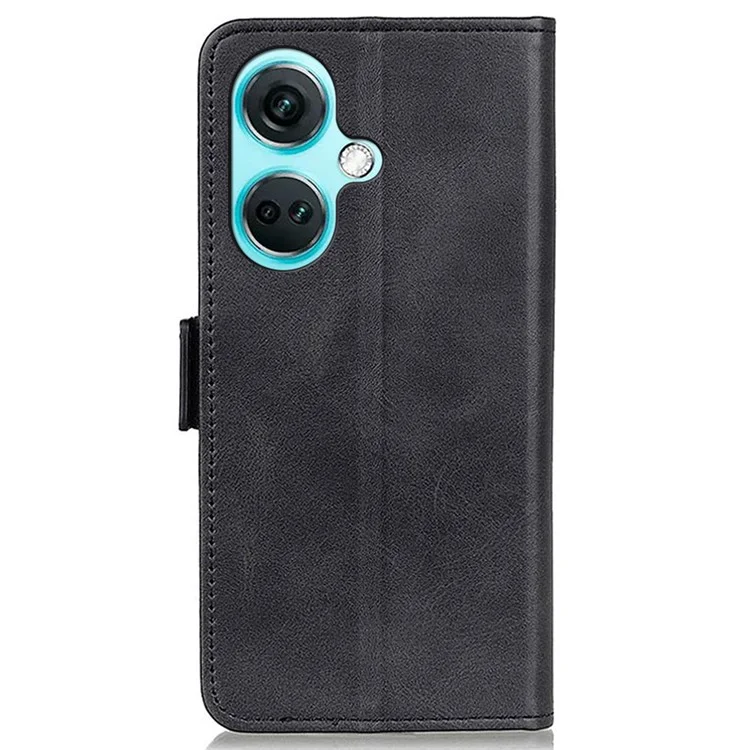 Чехол-книжка из воловьей кожи для OnePlus Nord CE3 5G, чехол-подставка из искусственной кожи - черный