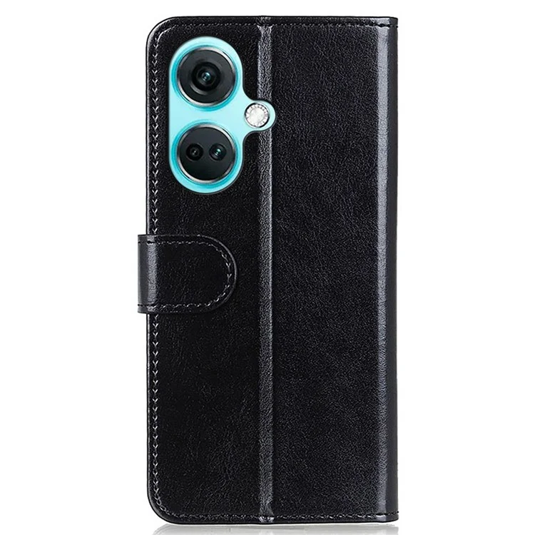Per OnePlus Nord CE3 5G Crazy Horse Texture Cover Wallet PU Leather Stand Cell Phone Case - Nero