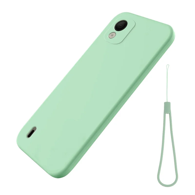 For Nokia C110 Soft Lining Cell Phone Case Liquid Silicone Shockproof Cover with Strap - Green