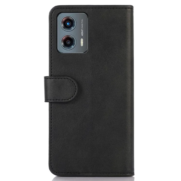 Pour Motorola Moto G 5G (2023) Anti-Scratch Wallet Case Cowhide Texture Phone Stand PU Leather Cover - Black