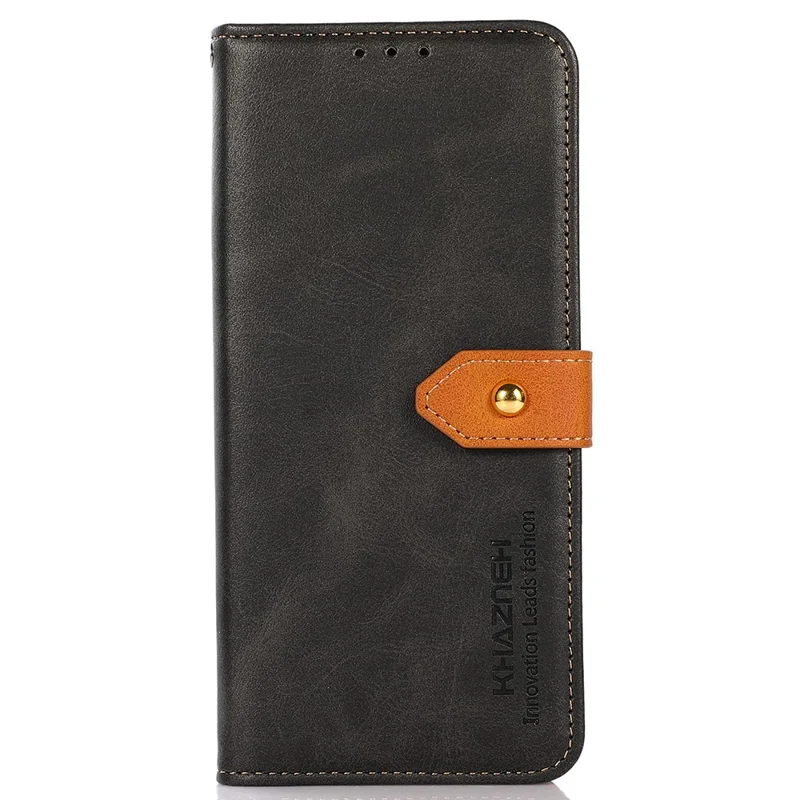 KHAZNEH Per Motorola Moto G 5G (2023) Custodia in pelle di vitello Texture Shell Custodia in pelle PU Stand Cover Portafoglio - Nero