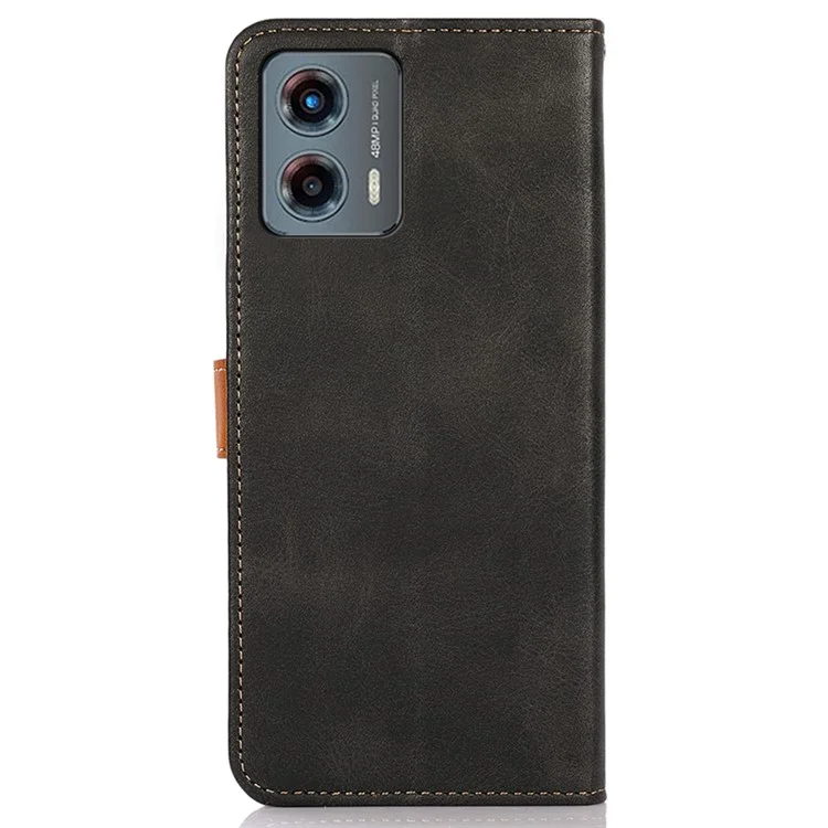 KHAZNEH Per Motorola Moto G 5G (2023) Custodia in pelle di vitello Texture Shell Custodia in pelle PU Stand Cover Portafoglio - Nero