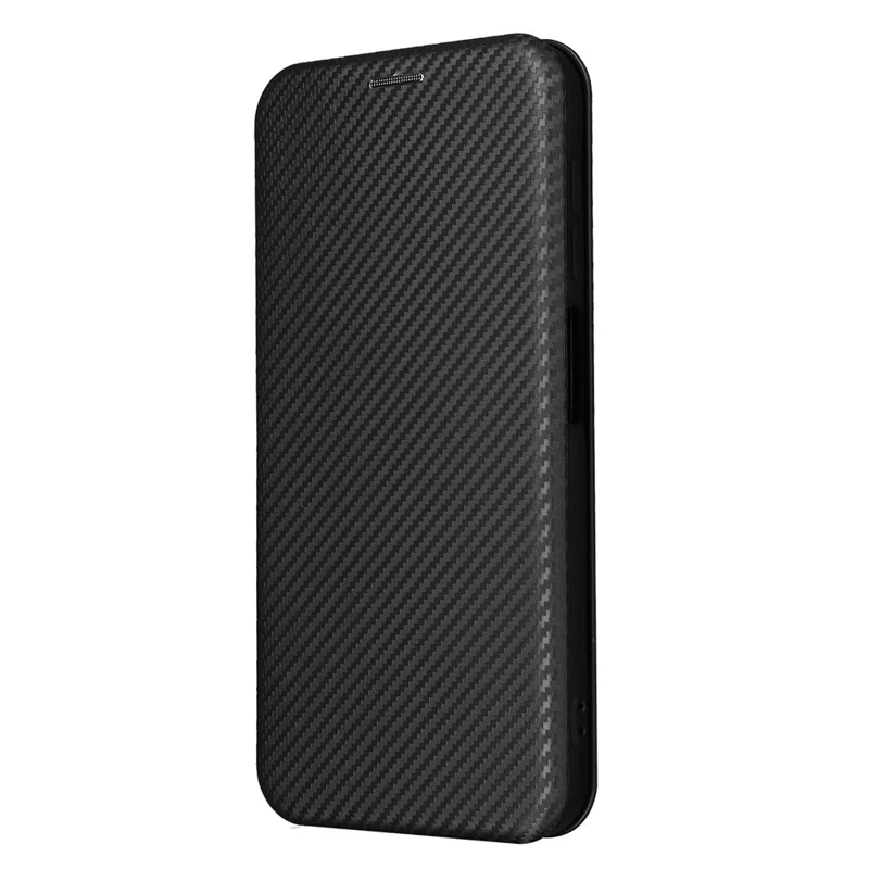 For Samsung Galaxy A25 5G (Global) (161.0 x 76.5 x 8.3mm) Card Holder Case Carbon Fiber Texture Phone Leather Stand Cover - Black