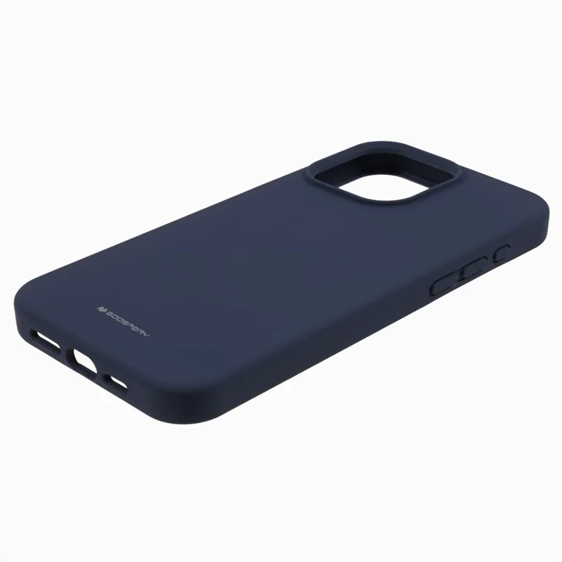 MERCURY GOOSPERY para funda de teléfono iPhone 15 Pro Funda trasera de silicona líquida de tacto suave - Azul oscuro