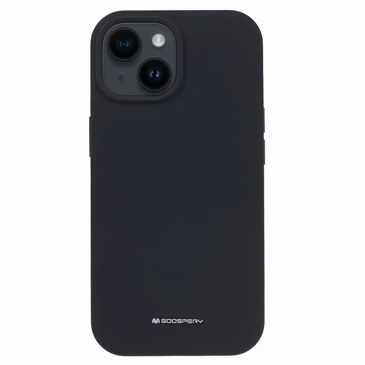 MERCURY GOOSPERY For iPhone 15 Soft Liquid Silicone Phone Case Drop-proof Back Cover - Black