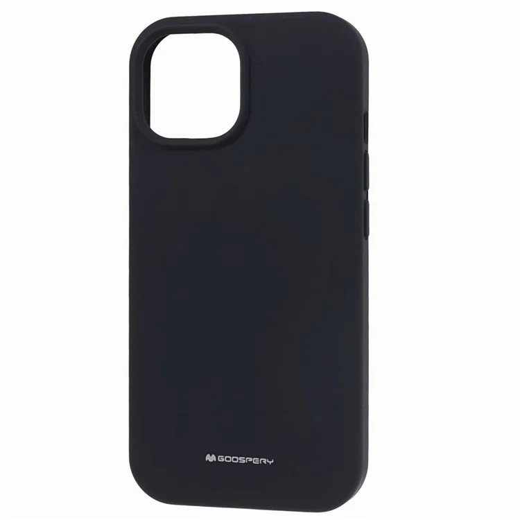 MERCURY GOOSPERY For iPhone 15 Soft Liquid Silicone Phone Case Drop-proof Back Cover - Black