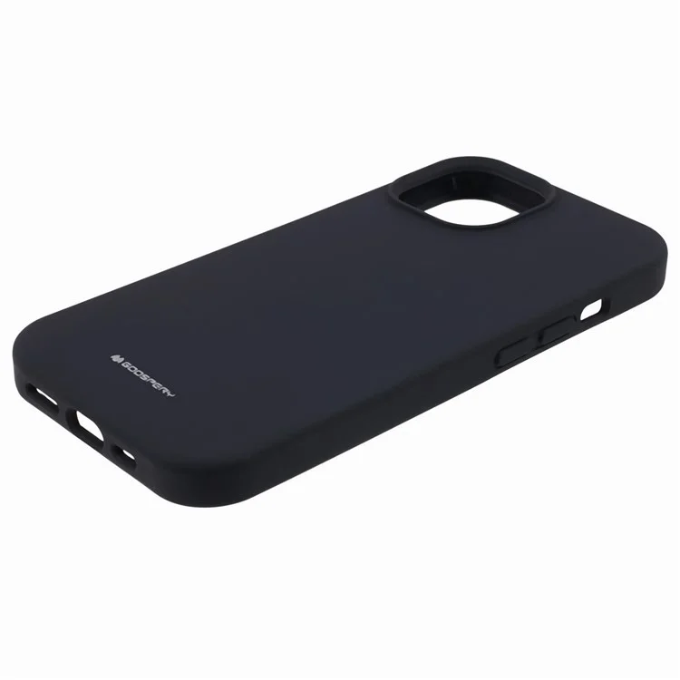 MERCURY GOOSPERY For iPhone 15 Soft Liquid Silicone Phone Case Drop-proof Back Cover - Black