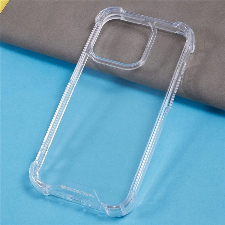 MERCURY GOOSPERY Para iPhone 15 Pro Funda de Teléfono de TPU+Acrílico Antideflagrante de Cuatro Esquinas Funda de Teléfono Transparente