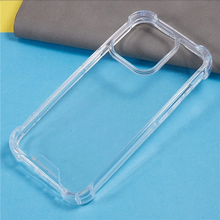 MERCURY GOOSPERY Para iPhone 15 Pro Funda de Teléfono de TPU+Acrílico Antideflagrante de Cuatro Esquinas Funda de Teléfono Transparente