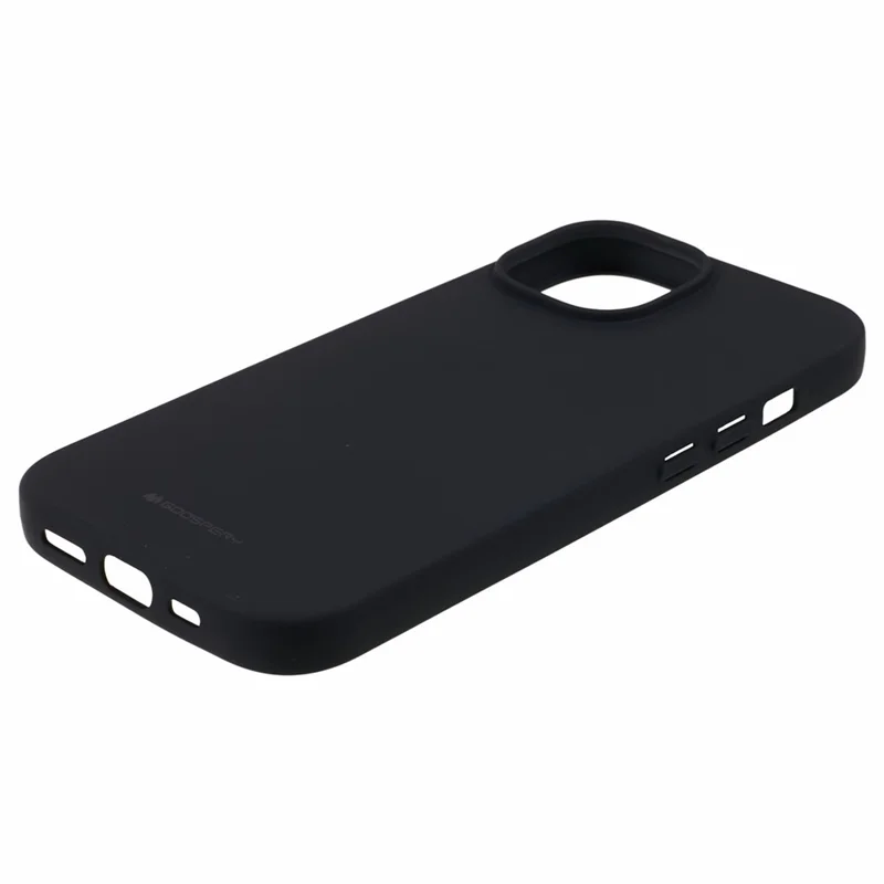 MERCURY GOOSPERY SOFT FEELING Series For iPhone 15 Plus Matte Phone Case Soft TPU Anti-scratch Back Cover - Black