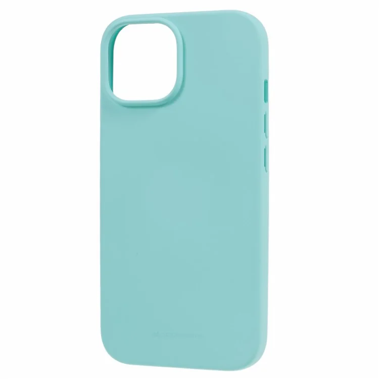 MERCURY GOOSPERY SOFT FEELING Series Matte Phone Case for iPhone 15 Soft TPU Anti-drop Back Cover - Cyan