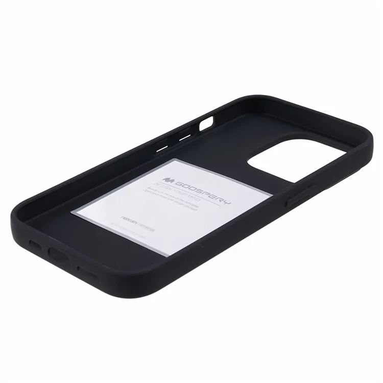 MERCURY GOOSPERY SOFT FEELING Series For iPhone 15 Pro Soft TPU Phone Case Matte Anti-scratch Cover - Black